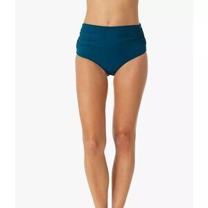 Anne Cole Bikini Bottom Convertible High Waist Shirred Teal Blue 24W